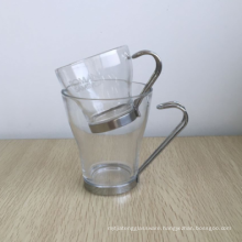 105ml 250ml Glass Espresso Coffee mugs with stainless steel handle.
